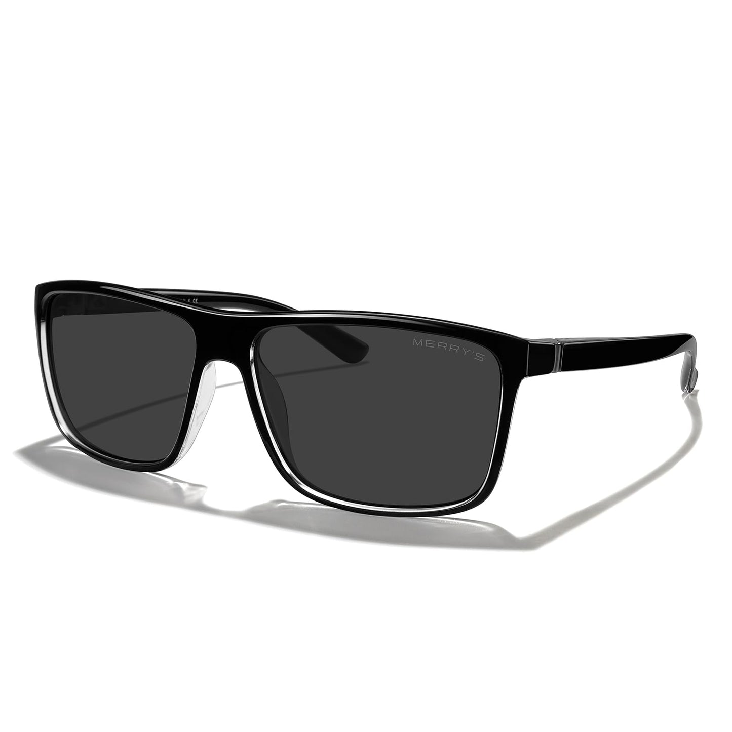 MERRY'S Rectangular Polarized Sports Sunglasses for Men Women Cycling Driving Fishing UV400 Protection S8225