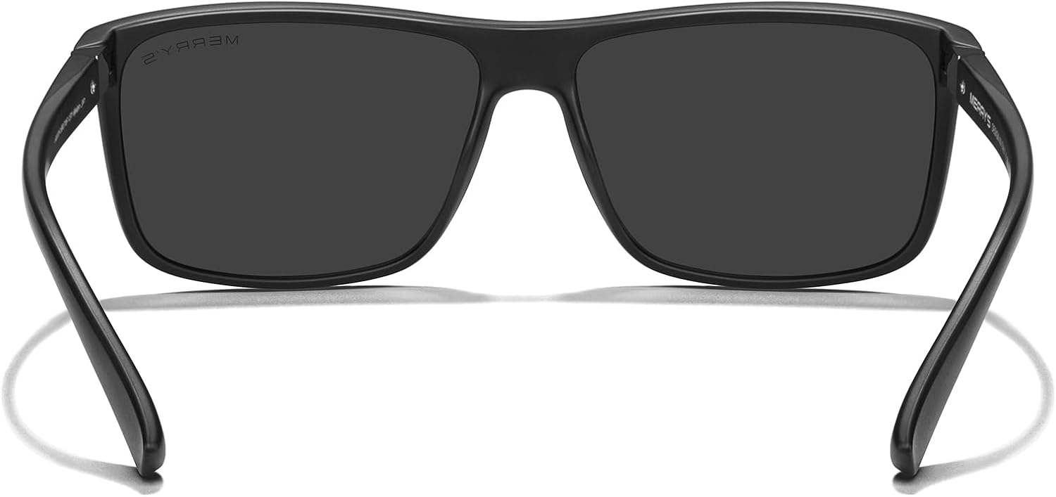 MERRY'S Rectangular Polarized Sports Sunglasses for Men Women Cycling Driving Fishing UV400 Protection S8225