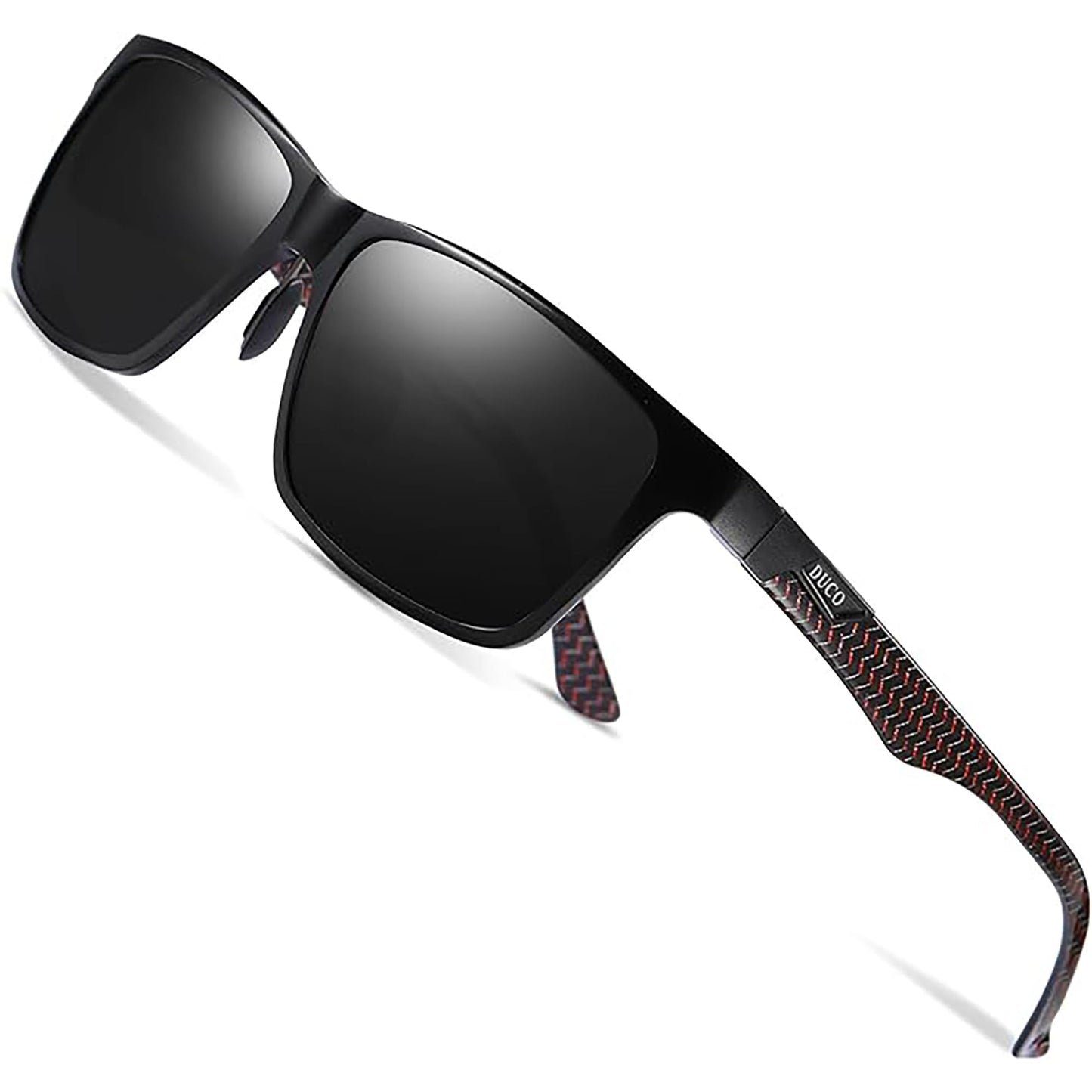 DUCO Mens Sunglasses Polarized Rectangle Sunglass for Men Lightweight Carbon Fiber UV400 Protection 8206