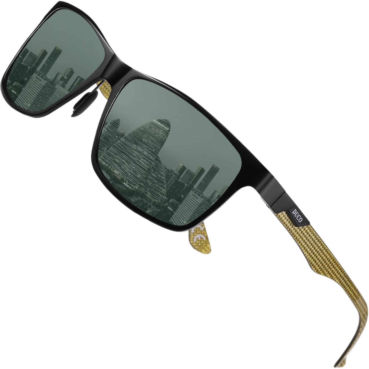 DUCO Mens Sunglasses Polarized Rectangle Sunglass for Men Lightweight Carbon Fiber UV400 Protection 8206